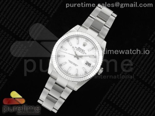 WF공장 롤렉스 데이저스트 41MM 화이트바인덱스 오이스터 플루티드 VR3235 _ DateJust 41 126334 WF 11 Best Edition 904L Steel White Stick Dial on Oyster Bracelet VR3235