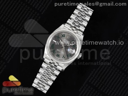 클린공장 데이저스트36mm 126234 윔블던 플루티드 쥬빌레 DateJust 36 126234 Clean 11 Best Edition 904L Steel Gray Dial Green Roman Markers on Jubilee Bracelet VR3235