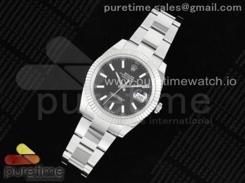 클린공장 롤렉스 데이저스트 41MM 블랙바인덱스 플루티드 오이스터 3235 _ DateJust 41 126334 Clean 11 Best Edition 904L Steel Black Stick Dial on Oyster Bracelet VR3235