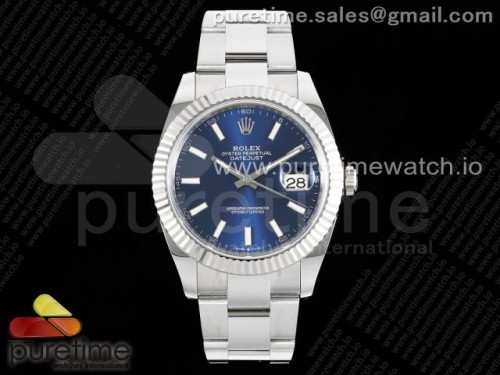 클린공장 롤렉스 데이저스트 41MM 블루 바인덱스 오이스터 플루티드 3235 _ DateJust 41 126334 Clean 11 Best Edition 904L Steel Blue Stick Dial on Oyster Bracelet SA3235
