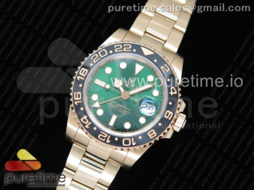 GM공장 롤렉스 GMT마스터 옐로우골드 그린다이얼 _ GMT-Master II 116718 LN Black Ceramic YG GMF Best Edition Green Dial on YG Bracelet A2836