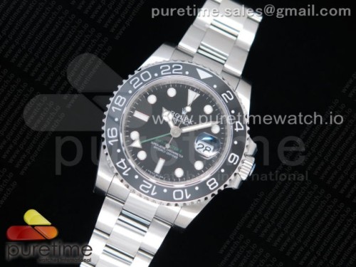 GM공장 롤렉스 GMT마스터2 블랙 블랙다이얼 브슬 904L 3186 _ GMT Master II 116710 LN Real Ceramic 904L SS GMF 11 Best Edition Black Dial on Bracelet A3186 (Correct Hand Stack)