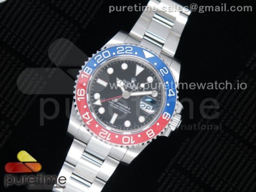 GM공장 롤렉스 GMT마스터2 블루앤레드 펩시 블랙다이얼 브슬 904L 3186 _ GMT Master II 116719 BLRO Real Ceramic 904L SS GMF 11 Best Edition Black Dial on Bracelet A3186 (Correct Hand Stack)