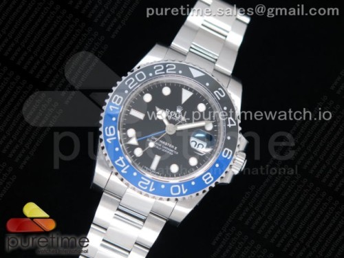 GM공장 롤렉스 GMT마스터2 블루앤블랙 베트맨 블랙다이얼 브슬 904L 3186 _ GMT Master II 116710 BLNR Real Ceramic 904L SS GMF 11 Best Edition Black Dial on Bracelet A3186 (Correct Hand Stack)