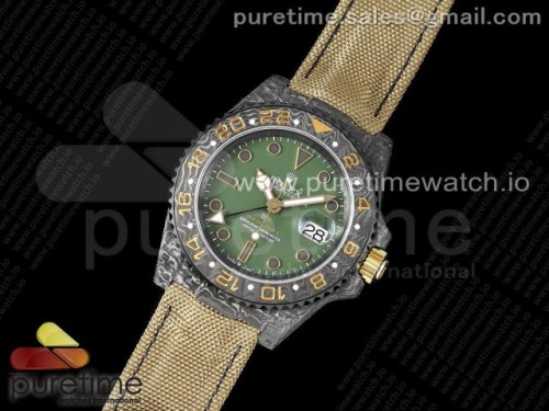 OM공장 롤렉스 GMT마스터 DIW카본 그린다이얼 옐로우나일론 _ GMT DIW Carbon OMF Best Edition Green Dial on Yellow Nylon Strap SA3186 CHS