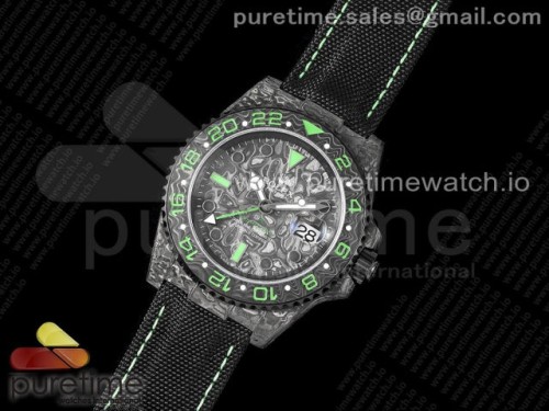 OM공장 롤렉스 GMT마스터 DIW카본 블랙그린 블랙다이얼 나일론 _ GMT DIW Carbon OMF Best Edition BlackGreen Black Dial on Black Nylon Strap SA3186 CHS
