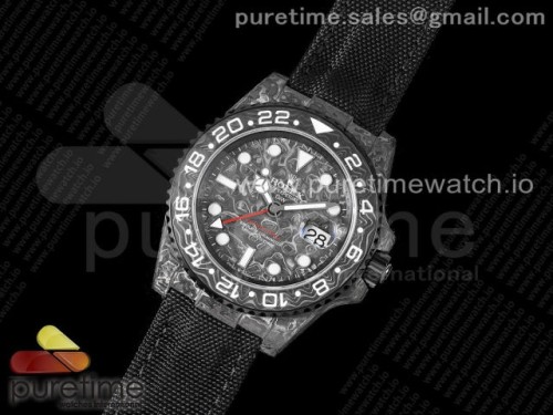 OM공장 롤렉스 GMT마스터 DIW카본 블랙다이얼 나일론 _ GMT DIW Carbon OMF Best Edition All Black Black Dial on Black Nylon Strap SA3186 CHS