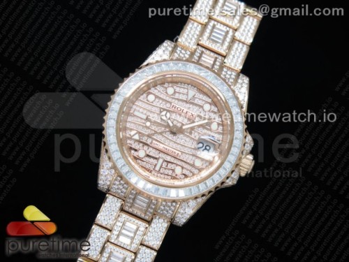 TW공장 롤렉스 GMT마스터2 풀다이아 로즈골드 _GMT Master II Ice RG TWF Best Edition Full Paved Diamonds on Bracelet A2836