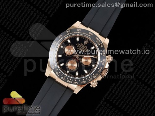 BT공장 로렉스 데이토나 세라믹베젤 블랙&골드다이얼 러버Daytona 116515 BTF 1_1 Best Edition Black Dial on Oysterflex Rubber Strap SA4130