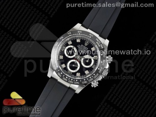 BT공장 로렉스 데이토나 세라믹베젤 블랙8P다이얼 러버Daytona 116519 BTF 1_1 Best Edition Black Diamonds Dial on Oysterflex Rubber Strap SA4130