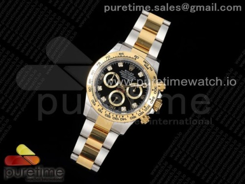 BT공장 로렉스 데이토나 콤비 블랙8P다이얼Daytona 116523 BTF 1_1 Best Edition 904L SS Case and Bracelet Black Diamonds Dial SA4130