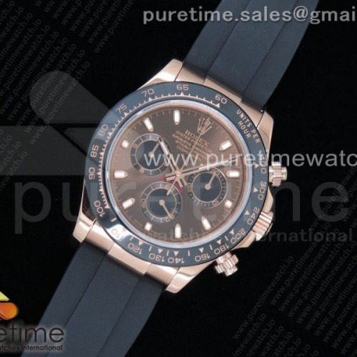 JH공장 롤렉스 데이토나 로즈골드 브라운다이얼 러버 _ Daytona 116515 RG JHF Best Edition Brown Dial on Black Rubber Strap A4130