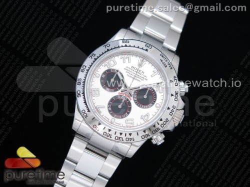 JH공장 롤렉스 데이토나 화이트 넘버 다이얼 _ Daytona SS JHF Best Edition SilverBlack Dial on SS Bracelet A4130