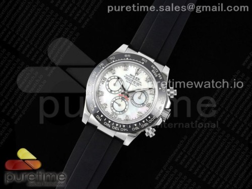 OM공장 롤렉스 데이토나 116519 자개다이얼 8P Daytona 116519 SS OMF Best Edition White MOP Diamonds Dial on Oysterflex Strap A7750 (Slim Movement)