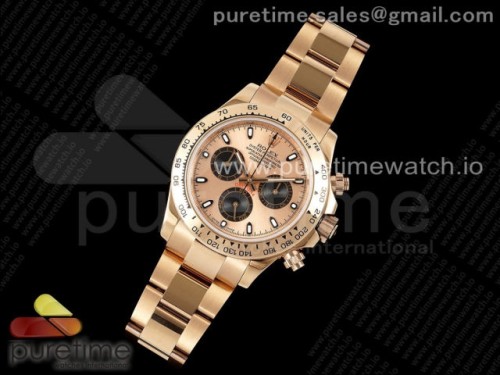 OM공장 롤렉스 데이토나 로즈골드 로즈골드_블랙 Daytona 116505 RG OMF Best Edition RGBlack Dial on RG Bracelet A7750 (Slim Movement)