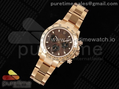 OM공장 롤렉스 데이토나 로즈골드 초코 다이얼 Daytona 116505 RG OMF Best Edition BrownBlack Dial on RG Bracelet A7750 (Slim Movement)