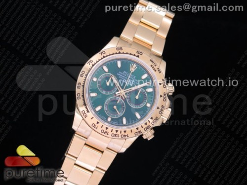 OM공장 롤렉스 데이토나 옐로우골드 금통 그린다이얼 브슬 _ Daytona 116508 YG OMF Best Edition Green Dial on YG Bracelet A4130