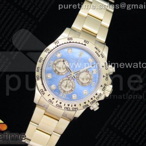 OM공장 롤렉스 데이토나 옐로우골드 금통 블루다이얼 브슬 _ Daytona 116508 YG OMF Best Edition Blue Dial on YG Bracelet A4130