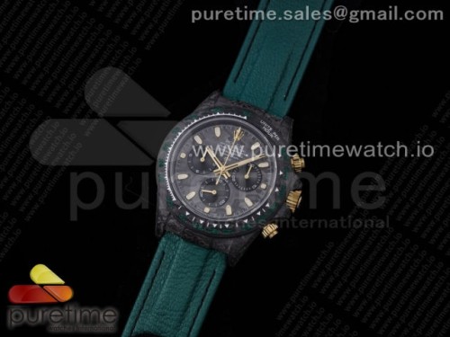 OM공장 롤렉스 데이토나 포지드카본 그린 블랙 그린가죽 _ Daytona DIW Carbon OMF Best Edition CarbonBlack Dial on Green Leather Strap A4130