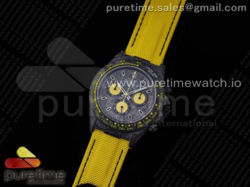 OM공장 롤렉스 데이토나 포지드카본 옐로우 블랙 나일론스트랩 _ Daytona DIW Carbon OMF Best Edition CarbonYellow Dial on Yellow Nylon Strap A4130