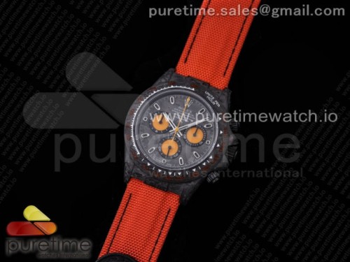 OM공장 롤렉스 데이토나 포지드카본 오렌지 블랙 나일론스트랩 _ Daytona DIW Carbon OMF Best Edition CarbonOrange Dial on Orange Nylon Strap A4130