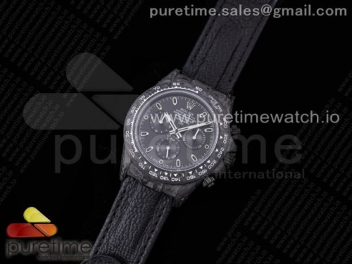 OM공장 롤렉스 데이토나 포지드카본 올블랙 가죽 _ Daytona DIW Carbon OMF Best Edition BlackBlack Dial on Black Leather Strap A4130