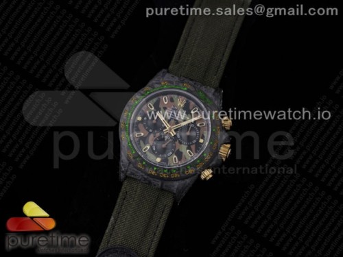 OM공장 롤렉스 데이토나 포지드카본 카모 블랙 나일론스트랩 _ Daytona DIW Carbon OMF Best Edition CarbonCamouflage Dial on Dark Green Nylon Strap A4130