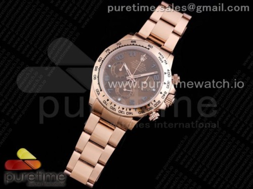 TW공장 롤렉스 데이토나 로즈골드 브라운넘버다이얼 금통 브슬 _ Daytona RG TWF RG Bezle Brown Dial Black Roman Markers on RG Brcelet A4130