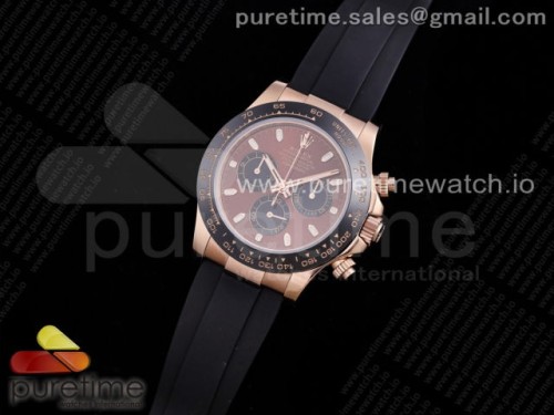TW공장 롤렉스 데이토나 로즈골드 브라운블랙다이얼 금통 러버 _ Daytona RG TWF Black Ceramic Bezle Brown Dial Lume Markers on Black Rubber Strap A4130