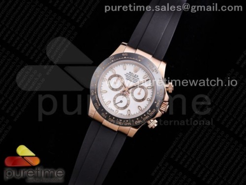 TW공장 롤렉스 데이토나 로즈골드 화이트다이얼 금통 러버 _ Daytona RG TWF Black Ceramic Bezle White Dial on Black Rubber Strap A4130