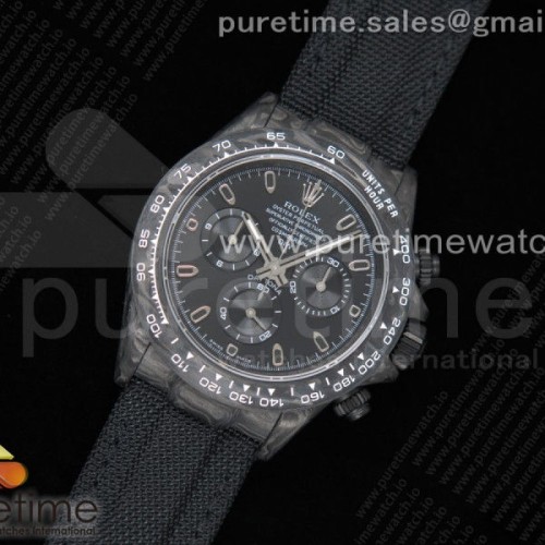 TW공장 롤렉스 데이토나 카본 블랙다이얼 나일론 _ Daytona DIW TWF Best Edition Carbon Case and Bezel Black Dial on Black Nylon Strap A7750