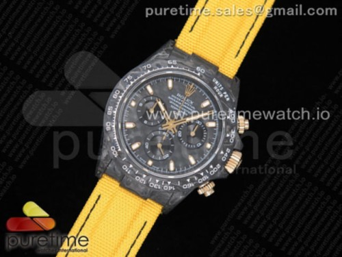 TW공장 롤렉스 데이토나 카본 블랙다이얼 옐로우 나일론 _ Daytona DIW TWF Best Edition Carbon Case and Bezel Black Dial on Yellow Nylon Strap A7750