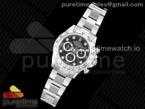 VR공장 롤렉스 데이토나 블랙 텐포인트 다이얼 브슬 7750 _ Daytona 116509 VRF 11 Best Edition Black Diamonds Dial on SS Bracelet A7750