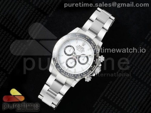 ZF공장 로렉스 데이토나 2023년 신형모델 블랙세라믹 화이트다이얼 Daytona 126500 ZF 11 Best Edition 904L SS Case and Bracelet White Dial SH4130
