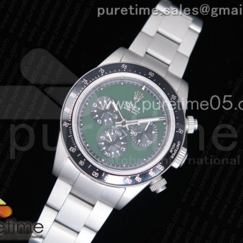롤렉스 데이토나 뉴만 샌드 블래스티드 그린 다이얼 Daytona Newman Sandblasted SS Green Dial on SS Bracelet A7750
