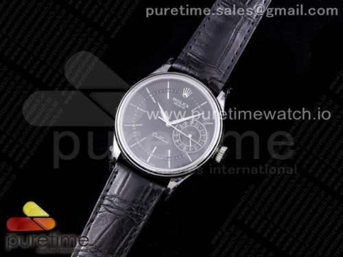 GM공장 롤렉스 셀리니 50519 리얼데이트 블랙다이얼 가죽 _ Cellini 50519 SS GMF 11 Best Edition Black Dial on Black Leather Strap SA3165