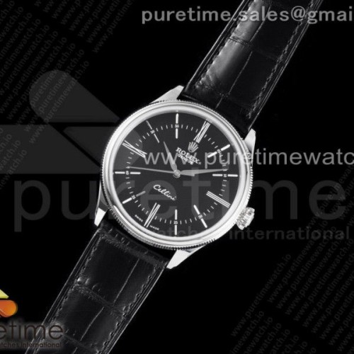 KZ공장 롤렉스 셀리니 블랙다이얼 블랙가죽 _ Cellini SS KZF 11 Best Edition Black Dial on Black Leather Strap SA3132