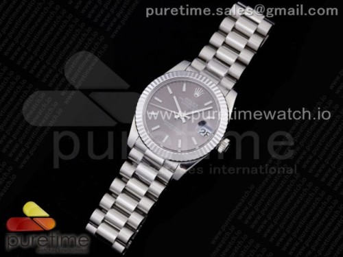 GM공장 롤렉스 데이저스트 31MM 그레이 바인덱스 브슬 여성용 _ DateJust 31 Ladies 278289 GMF 316L Steel Gray Dial Stick Markers on President Syle Bracelet