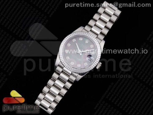 GM공장 롤렉스 데이저스트 31MM 그레이 자개 텐포인트 브슬 여성용 _ DateJust 31 Ladies 278289 GMF 316L Steel Gray MOP Dial Diamonds Markers on President Syle Bracelet