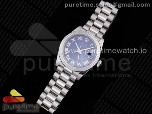 GM공장 롤렉스 데이저스트 31MM 블루 로만인덱스 브슬 여성용 _ DateJust 31 Ladies 278289 GMF 316L Steel Blue Dial Roman Markers on President Syle Bracelet