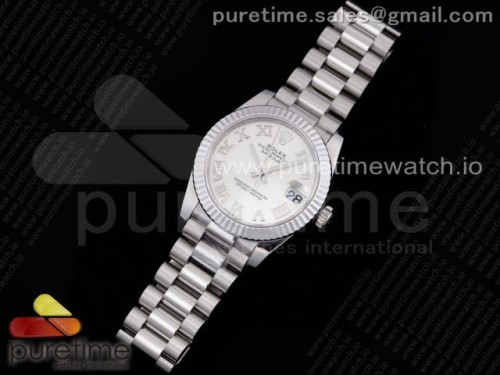 GM공장 롤렉스 데이저스트 31MM 실버 로만인덱스 브슬 여성용 _ DateJust 31 Ladies 278289 GMF 316L Steel Silver Dial Roman Markers on President Syle Bracelet