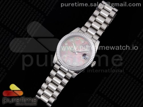 GM공장 롤렉스 데이저스트 31MM 핑크자개 텐포인트 브슬 여성용 _ DateJust 31 Ladies 278289 GMF 316L Steel Pink MOP Dial Diamonds Markers on President Syle Bracelet