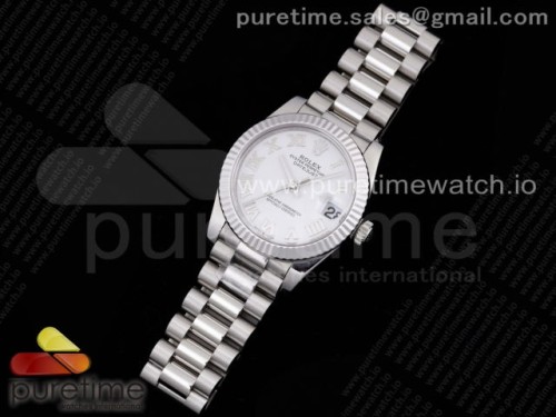 GM공장 롤렉스 데이저스트 31MM 화이트 로만인덱스 브슬 여성용 _ DateJust 31 Ladies 278289 GMF 316L Steel White Dial Roman Markers on President Syle Bracelet