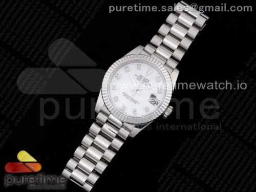 GM공장 롤렉스 데이저스트 31MM 화이트 텐포인트 브슬 여성용 _DateJust 31 Ladies 278289 GMF 316L Steel White Dial Diamonds Markers on President Syle Bracelet