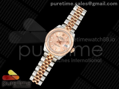 JD공장 롤렉스 데이저스트 28미리 여성용 DATEJUST 28 SSRG JDF 11 BEST EDITION RG DIAL ON SSRG PRESIDENT BRACELET A2671