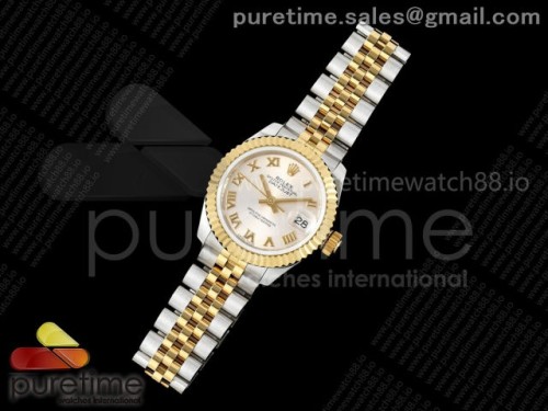JD공장 롤렉스 데이저스트 28미리 여성용 DATEJUST 28 SSYG JDF 11 BEST EDITION SILVER ROMAN DIAL ON SSYG PRESIDENT BRACELET A2671