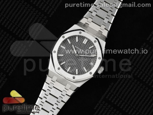 APS공장 로얄오크 41MM 15500 그레이Royal Oak 41mm 15500 SS APSF 11 Best Edition Gray Textured Dial on SS Bracelet A4302 Super Clone