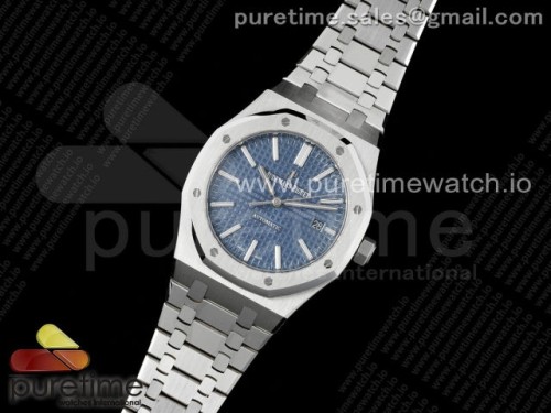 APS공장 오데마피게 로얄오크 15400 블루다이얼 브슬 _ Royal Oak 41mm 15400 SS APSF 11 Best Edition Blue Textured Dial on SS Bracelet A3120 Super Clone