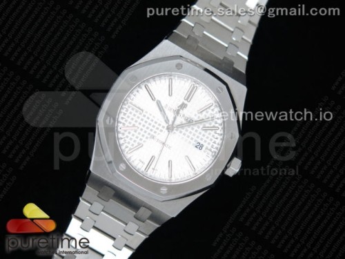 FK공장 오데마피게 로얄오크 15400 화이트다이얼 브슬 _ Royal Oak 41mm 15400 SS FKF Best Edition White Textured Dial on SS Bracelet A3120