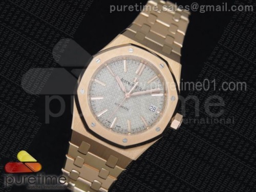 JF공장 오데마피게 로얄오크 37MM 로즈골드 그레이다이얼 _ 브슬 Royal Oak 37mm 15450 RG JF 1_1 Best Edition Gray Dial on RG Bracelet A3120